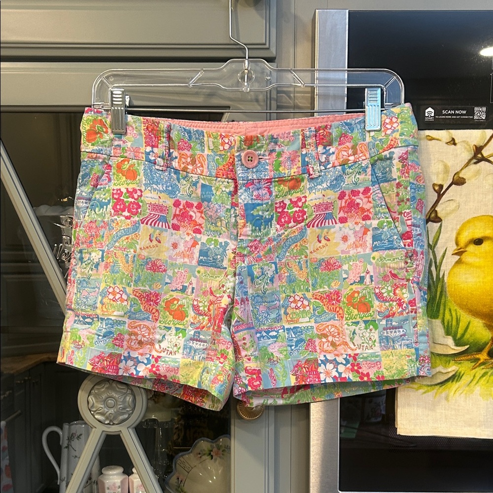 Lilly Pulitzer Vintage States Multicolor Patchwork Women's Shorts 2